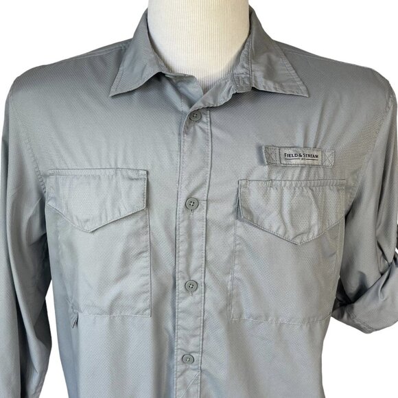 Field & Stream Mens Outdoor Fishing Hunting Shirt Gray Vented Size Small - Picture 3 of 8